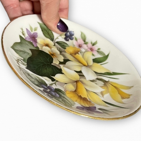St. Martin Email De Limoges Spring Flower Porcelain Plate - Picture 6 of 7
